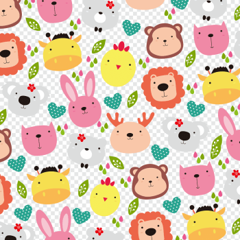 cute animals, cartoon, seamless background, png cute animals, cartoon, seamless background, png