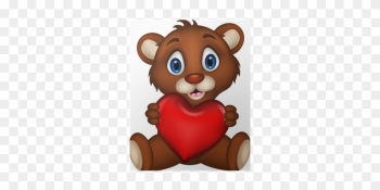 Cute Baby Brown Bear Cartoon Posing With Heart Love - Baby Bear Cub Cartoon Cute Baby Brown Bear Cartoon Posing With Heart Love - Baby Bear Cub Cartoon