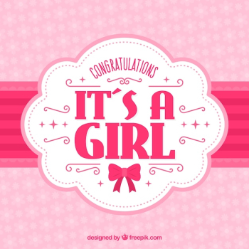 Cute baby girl background with letters