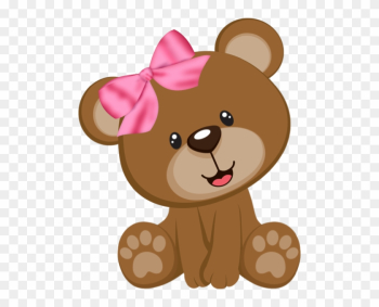 Cute Baby Girl Clip Art - Ursinha Marrom E Rosa Cute Baby Girl Clip Art - Ursinha Marrom E Rosa