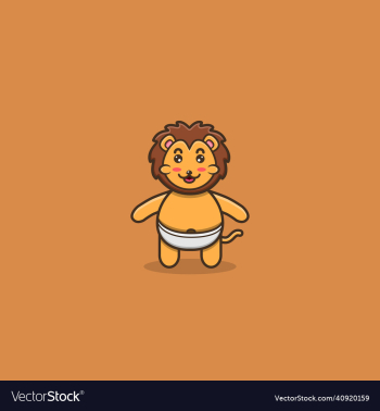 cute baby lion character mascot icon logo cute baby lion character mascot icon logo