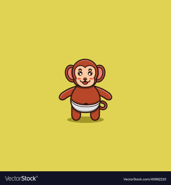 cute baby monkey character mascot logo cute baby monkey character mascot logo