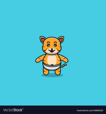 cute baby tiger character mascot icon cute baby tiger character mascot icon