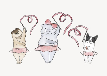 Cute ballerina animal illustrations, collage | Free Vector - rawpixel Cute ballerina animal illustrations, collage | Free Vector - rawpixel