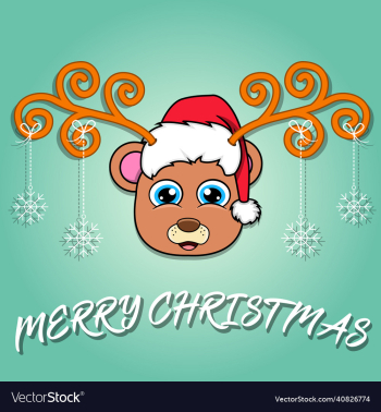cute bear head cartoon christmas card wearing cute bear head cartoon christmas card wearing