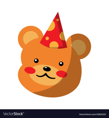 cute bear head party flat icon cute bear head party flat icon