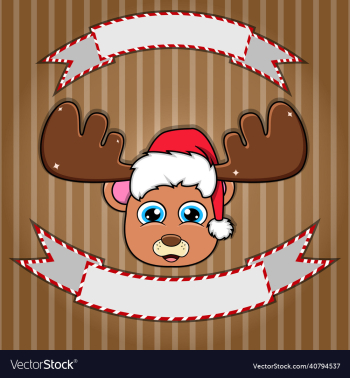 cute bear head with christmas hat blank label cute bear head with christmas hat blank label
