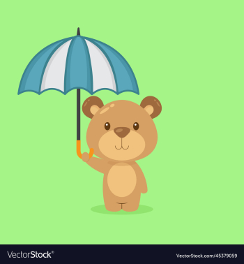 cute bear holding umbrella cute bear holding umbrella