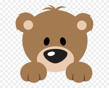 Cute Bear Peeker For Winter Reading - Cartoon Teddy Bear Face