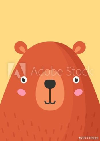 Cute bear snout flat vector illustration Cute bear snout flat vector illustration