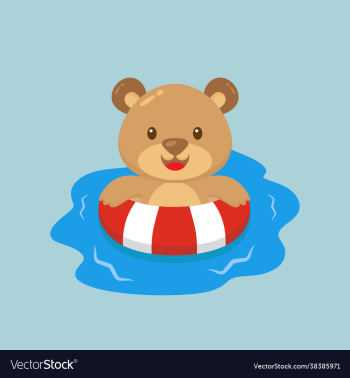 cute bear swimming summer cartoon cute bear swimming summer cartoon