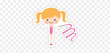 Cute Blond Cartoon Girl Stickers - Cute Gymnastic Cartoon Girls