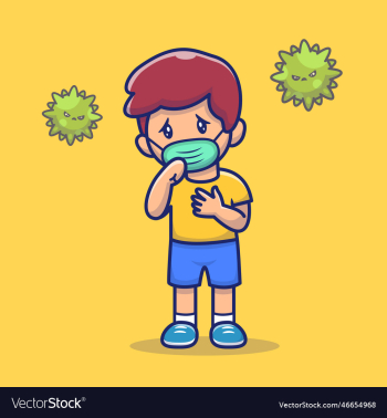 cute boy with fever and flu cartoon cute boy with fever and flu cartoon
