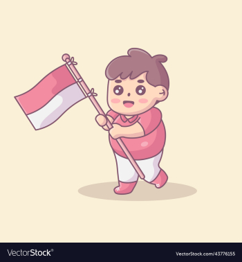 cute boy with indonesian flag cute boy with indonesian flag