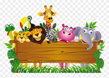 Cute Cartoon Animals And Billboard Vector - Jungle Animals Cartoon Cute Cartoon Animals And Billboard Vector - Jungle Animals Cartoon