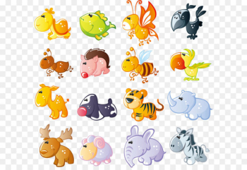 Cute cartoon animals vector material Cute cartoon animals vector material