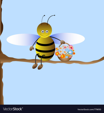 Cute cartoon bee vector image Cute cartoon bee vector image
