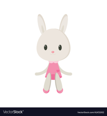 cute cartoon bunny doll isolated on white cute cartoon bunny doll isolated on white