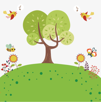 Cute Cartoon Landscape, Cartoon Clipart, Landscape Clipart, Trees ...