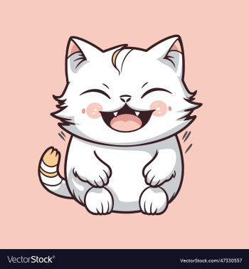 cute cartoon white cat