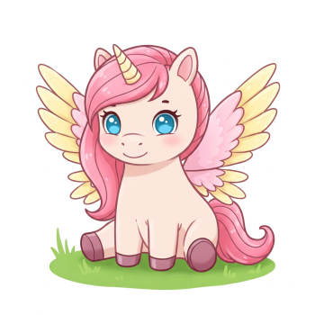 Cute Cartoon Winged Unicorn Cute Cartoon Winged Unicorn