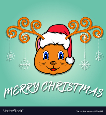 cute cat head cartoon christmas card wearing hat cute cat head cartoon christmas card wearing hat