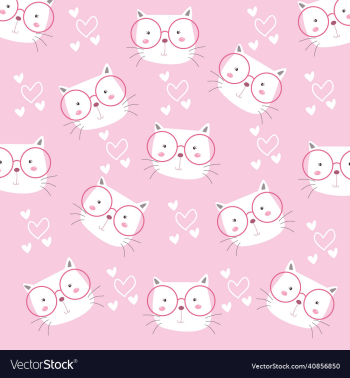 cute cat on pink background