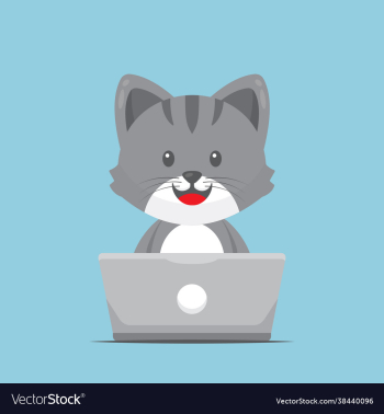 cute cat working with laptop cute cat working with laptop