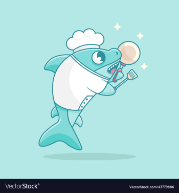 cute chef shark character cute chef shark character