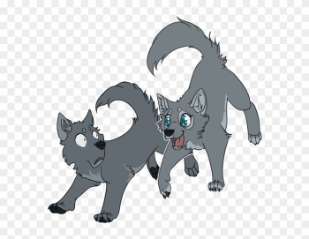 Cute Chibi Wolf Pups - Gray Wolf