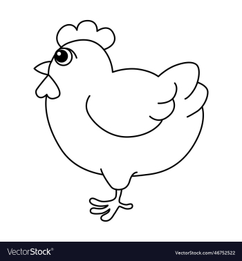 cute chicken cartoon coloring page for