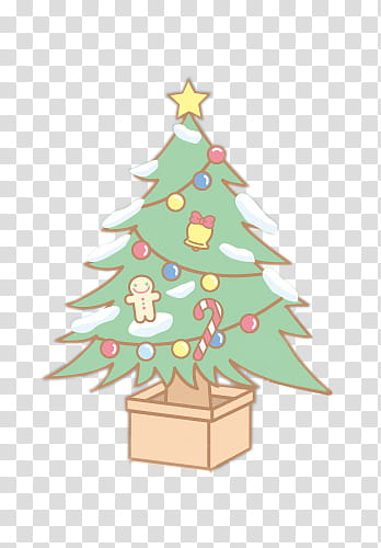 Cute Christmas xp, Christmas tree with yellow star illustration transparent background PNG clipart