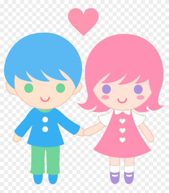 Cute Clip Art Of A Little Boy And Little Girl Holding - Boy And Girl Holding Hands Clipart