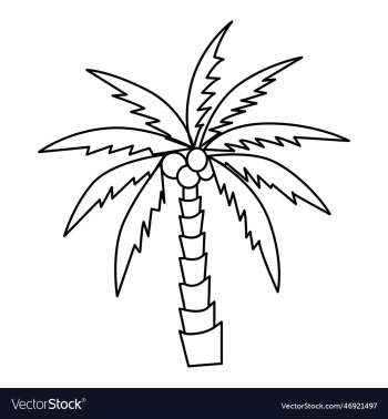 cute coconut tree cartoon coloring page