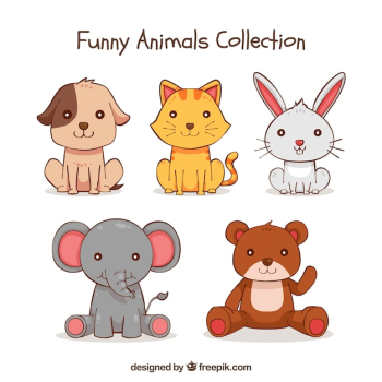 Cute collection of hand drawn animals Cute collection of hand drawn animals