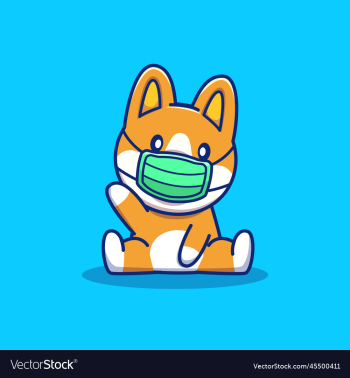cute corgi wearing medical mask cartoon cute corgi wearing medical mask cartoon