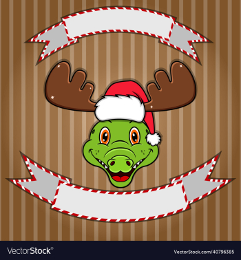 cute crocodile head with christmas hat blank cute crocodile head with christmas hat blank