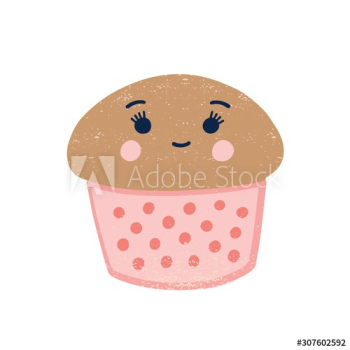 Cute cupcake flat vector illustration Cute cupcake flat vector illustration
