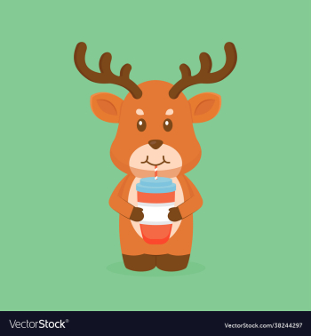 cute deer drink coffee cartoon cute deer drink coffee cartoon