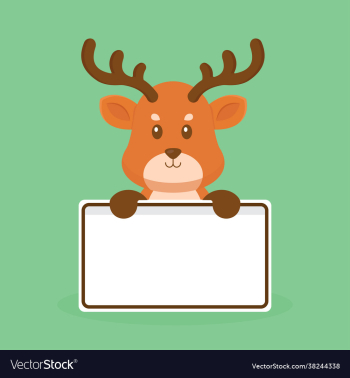 cute deer holding blank text board cute deer holding blank text board