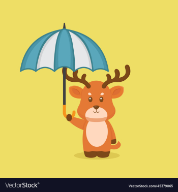 cute deer holding umbrella cute deer holding umbrella