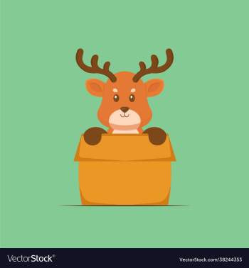 cute deer playing box cartoon cute deer playing box cartoon