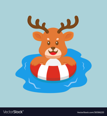 cute deer swimming summer cartoon cute deer swimming summer cartoon