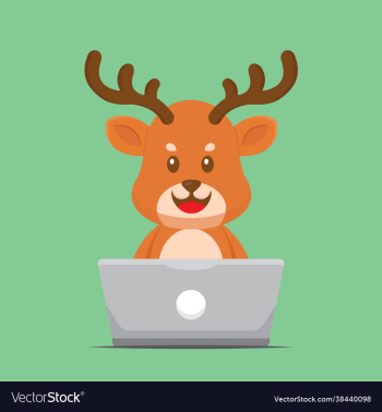 cute deer working with laptop cute deer working with laptop