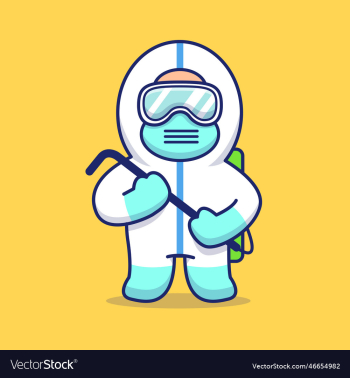 cute disinfectant man cartoon