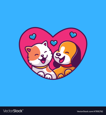 cute dog and cat cartoon