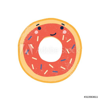 Cute doughnut flat vector illustration Cute doughnut flat vector illustration