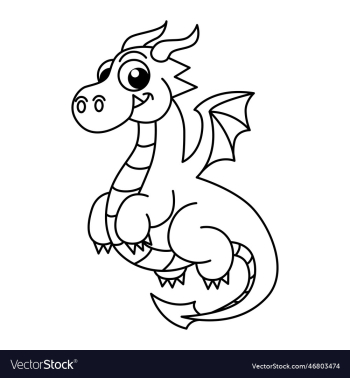 cute dragon cartoon coloring page for