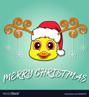 cute duck head cartoon christmas card wearing cute duck head cartoon christmas card wearing