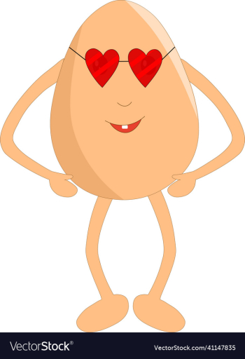cute egg cartoon wearing heart shape goggles cute egg cartoon wearing heart shape goggles